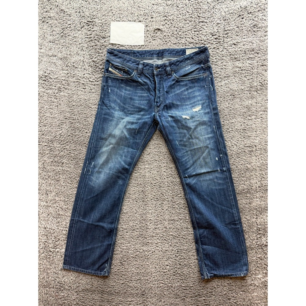 Diesel Viker Regular Straight Distressed Button-Fly Denim Jeans Mens Size 33